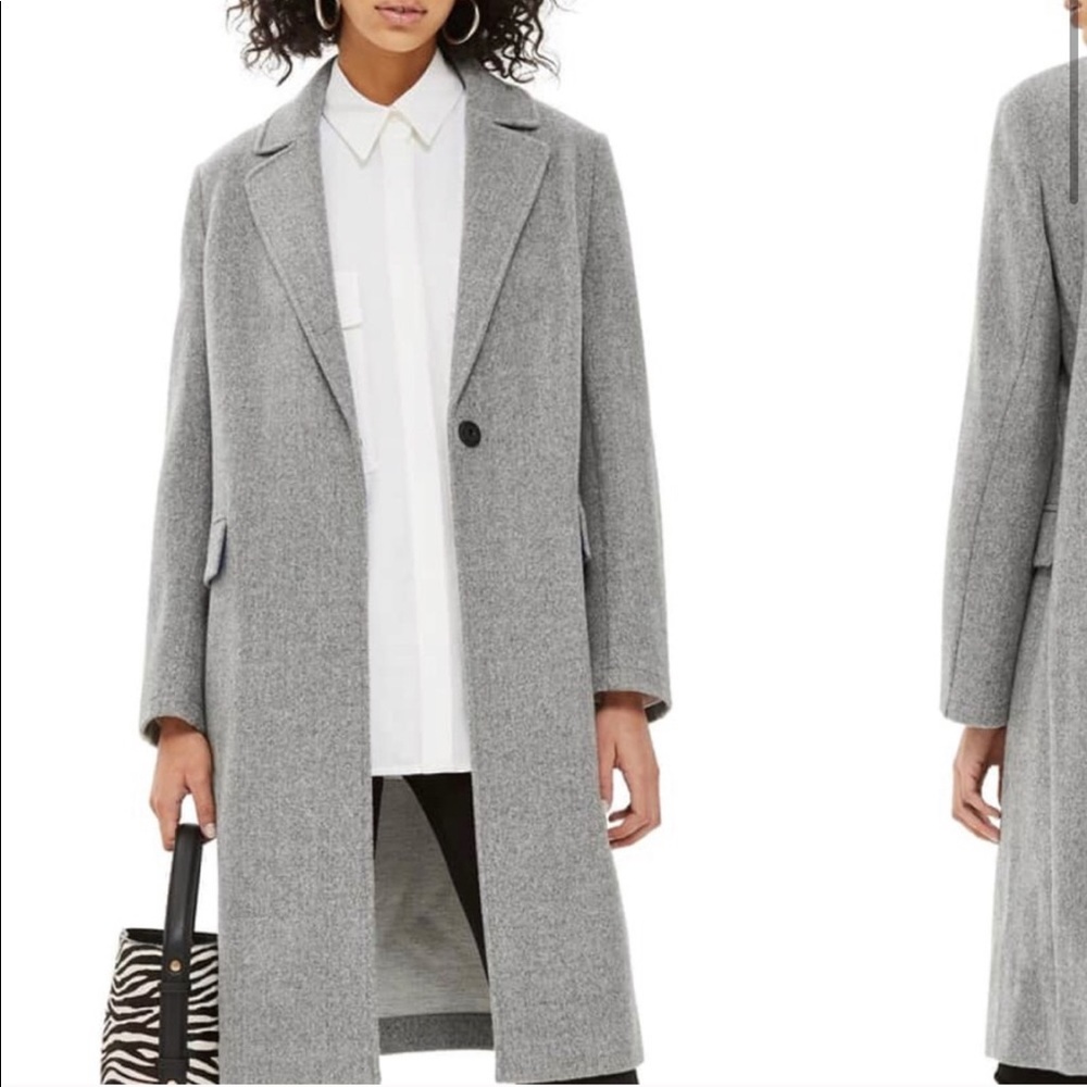 Topshop Lily Knit Back Midi Coat